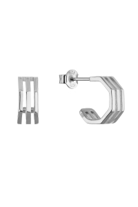 Strieborné náušnice hranaté polkruhy 61152 Obrázok pre Strieborné náušnice hranaté polkruhy 61152