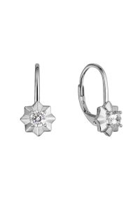 Strieborné náušnice hviezdičky so zirkónom 11505.1 crystal Obrázok pre Strieborné náušnice hviezdičky so zirkónom 11505.1 crystal