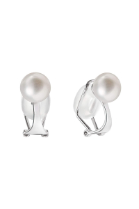 Strieborné náušnice klipsy s riečnou perlou 21081.1 Obrázok pre Strieborné náušnice klipsy s riečnou perlou 21081.1