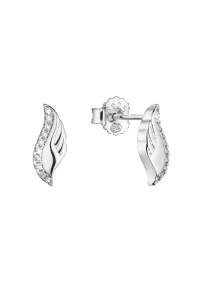 Obrázok pre Strieborné náušnice kôstky anjelské krídla so zirkónmi 11416.1