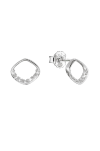 Obrázok pre Strieborné náušnice kôstky kosoštvorec so zirkónmi 11424.1