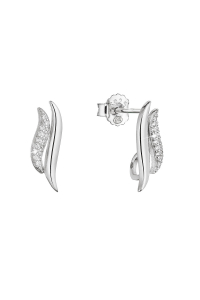 Obrázok pre Strieborné náušnice vlnky so zirkónmi 11446.1