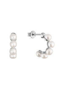 Strieborné náušnice kruhy s bielymi riečnymi perlami 21131.1 Obrázok pre Strieborné náušnice kruhy s bielymi riečnymi perlami 21131.1