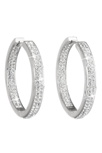 Strieborné náušnice kruhy s kryštálmi Swarovski biely kruh 31122.1 Obrázok pre Strieborné náušnice kruhy s kryštálmi Swarovski biely kruh 31122.1