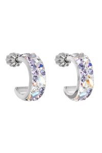 Strieborné náušnice kruhy s kryštálmi Swarovski fialový polkruh 31118.3 Violet Obrázok pre Strieborné náušnice kruhy s kryštálmi Swarovski fialový polkruh 31118.3 Violet