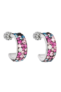 Strieborné náušnice kruhy s kryštálmi Swarovski mix farieb polkruh 31118.4 Galaxy Obrázok pre Strieborné náušnice kruhy s kryštálmi Swarovski mix farieb polkruh 31118.4 Galaxy