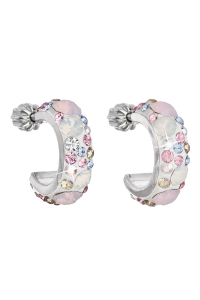 Strieborné náušnice kruhy s kryštálmi Swarovski ružové polkruh 31118.3 Magic rose Obrázok pre Strieborné náušnice kruhy s kryštálmi Swarovski ružové polkruh 31118.3 Magic rose