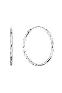 Strieborné náušnice kruhy s ozdobným prelisovaním 61007 Obrázok pre Strieborné náušnice kruhy s ozdobným prelisovaním 61007