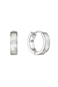 Strieborné náušnice kruhy s perleťou 11428.1 perleť Obrázok pre Strieborné náušnice kruhy s perleťou 11428.1 perleť