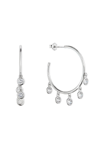 Strieborné náušnice kruhy so zavesenými zirkónmi bielej 11482.1 Obrázok pre Strieborné náušnice kruhy so zavesenými zirkónmi bielej 11482.1