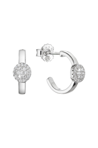 Strieborné náušnice kruhy so zirkónmi 11437.1 crystal Obrázok pre Strieborné náušnice kruhy so zirkónmi 11437.1 crystal