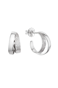 Strieborné náušnice kruhy so zirkónmi v bielej farbe 11441.1 Obrázok pre Strieborné náušnice kruhy so zirkónmi v bielej farbe 11441.1