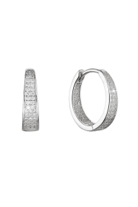 Strieborné náušnice kruhy so zirkónmi v bielej farbe 11444.1 Obrázok pre Strieborné náušnice kruhy so zirkónmi v bielej farbe 11444.1