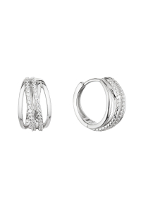 Strieborné náušnice kruhy so zirkónmi v bielej farbe 11462.1 Obrázok pre Strieborné náušnice kruhy so zirkónmi v bielej farbe 11462.1