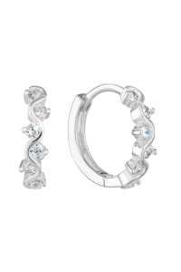 Strieborné náušnice kruhy so zirkónom v bielej farbe 11244.1 Obrázok pre Strieborné náušnice kruhy so zirkónom v bielej farbe 11244.1