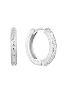Strieborné náušnice kruhy so zirkónom v bielej farbe 11316.1 Obrázok pre Strieborné náušnice kruhy so zirkónom v bielej farbe 11316.1