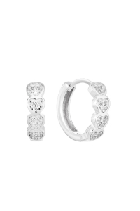 Strieborné náušnice kruhy so zirkónom v bielej farbe 11323.1 Obrázok pre Strieborné náušnice kruhy so zirkónom v bielej farbe 11323.1