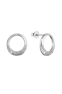 Strieborné náušnice krúžky so zirkónmi 11528.1 crystal Obrázok pre Strieborné náušnice krúžky so zirkónmi 11528.1 crystal