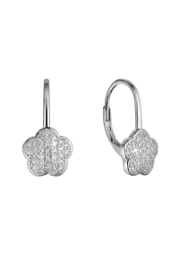 Strieborné náušnice kvietky so zirkónmi 11503.1 crystal Obrázok pre Strieborné náušnice kvietky so zirkónmi 11503.1 crystal