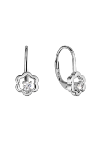 Strieborné náušnice kvietky so zirkónom 11504.1 crystal Obrázok pre Strieborné náušnice kvietky so zirkónom 11504.1 crystal