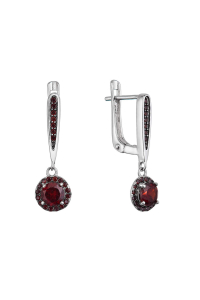 Strieborné náušnice luxusné s granátmi 11494.3 Obrázok pre Strieborné náušnice luxusné s granátmi 11494.3