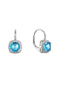 Strieborné náušnice modré štvorčeky 11634.3 Obrázok pre Strieborné náušnice modré štvorčeky 11634.3