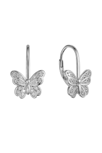 Strieborné náušnice motýliky so zirkónmi 11500.1 crystal Obrázok pre Strieborné náušnice motýliky so zirkónmi 11500.1 crystal