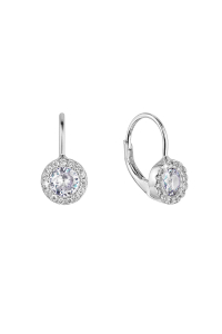 Strieborné náušnice okrúhle so zirkónmi 11475.1 crystal Obrázok pre Strieborné náušnice okrúhle so zirkónmi 11475.1 crystal