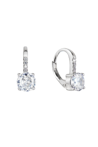 Strieborné náušnice okrúhle so zirkónmi 11478.1 crystal Obrázok pre Strieborné náušnice okrúhle so zirkónmi 11478.1 crystal