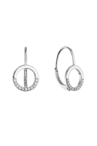 Strieborné náušnice okrúhle so zirkónmi 11700.1 crystal Obrázok pre Strieborné náušnice okrúhle so zirkónmi 11700.1 crystal