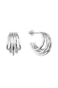 Strieborné náušnice päť vlnitých kruhov 61081 Obrázok pre Strieborné náušnice päť vlnitých kruhov 61081