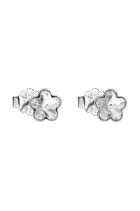 Strieborné náušnice pecka s kryštálmi Swarovski biela kvietka 31080.1 Obrázok pre Strieborné náušnice pecka s kryštálmi Swarovski biela kvietka 31080.1