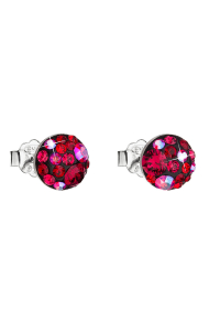 Strieborné náušnice pecka s kryštálmi Swarovski červené okrúhle 31136.3 cherry Obrázok pre Strieborné náušnice pecka s kryštálmi Swarovski červené okrúhle 31136.3 cherry