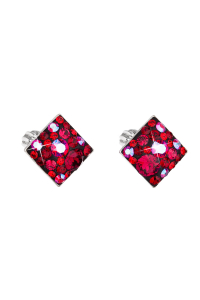 Strieborné náušnice pecka s kryštálmi Swarovski červený kosoštvorec 31169.3 cherry Obrázok pre Strieborné náušnice pecka s kryštálmi Swarovski červený kosoštvorec 31169.3 cherry