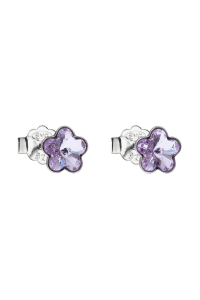 Strieborné náušnice pecka s kryštálmi Swarovski fialová kvietka 31080.3 Obrázok pre Strieborné náušnice pecka s kryštálmi Swarovski fialová kvietka 31080.3