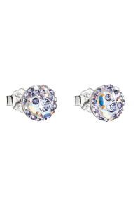Strieborné náušnice pecka s kryštálmi Swarovski fialové okrúhle 31136.3 Obrázok pre Strieborné náušnice pecka s kryštálmi Swarovski fialové okrúhle 31136.3