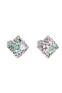 Strieborné náušnice pecka s kryštálmi Swarovski mix farieb kosoštvorec 31169.3 sakura Obrázok pre Strieborné náušnice pecka s kryštálmi Swarovski mix farieb kosoštvorec 31169.3 sakura