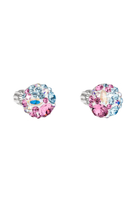 Strieborné náušnice pecka s kryštálmi Swarovski mix farieb okrúhle 31336.3 water lilly Obrázok pre Strieborné náušnice pecka s kryštálmi Swarovski mix farieb okrúhle 31336.3 water lilly