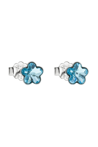 Strieborné náušnice pecka s kryštálmi Swarovski modrá kytička 31080.3 Obrázok pre Strieborné náušnice pecka s kryštálmi Swarovski modrá kytička 31080.3