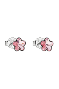 Strieborné náušnice pecka s kryštálmi Swarovski ružová kvietka 31080.3 Obrázok pre Strieborné náušnice pecka s kryštálmi Swarovski ružová kvietka 31080.3