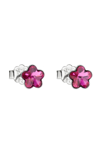 Strieborné náušnice pecka s kryštálmi Swarovski ružová kvietka 31080.3 fuchsia Obrázok pre Strieborné náušnice pecka s kryštálmi Swarovski ružová kvietka 31080.3 fuchsia