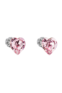 Strieborné náušnice pecka s kryštálmi Swarovski ružové srdce 31139.3 Obrázok pre Strieborné náušnice pecka s kryštálmi Swarovski ružové srdce 31139.3
