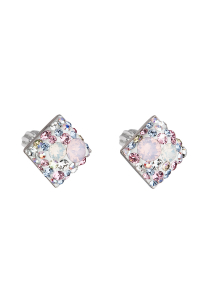 Strieborné náušnice pecka s kryštálmi Swarovski ružový kosoštvorec 31169.3 Obrázok pre Strieborné náušnice pecka s kryštálmi Swarovski ružový kosoštvorec 31169.3