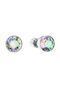 Strieborné náušnice pecka s kryštálmi Swarovski zelené okrúhle 31113.5 Obrázok pre Strieborné náušnice pecka s kryštálmi Swarovski zelené okrúhle 31113.5