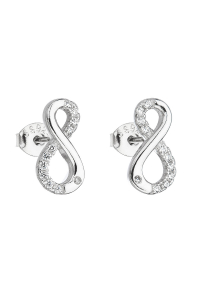 Strieborné náušnice pecka so zirkónom biele nekonečno 11017.1 Obrázok pre Strieborné náušnice pecka so zirkónom biele nekonečno 11017.1