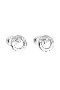 Strieborné náušnice pecka so zirkónom biele okrúhle 11016.1 Obrázok pre Strieborné náušnice pecka so zirkónom biele okrúhle 11016.1