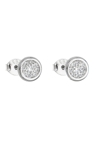 Strieborné náušnice pecka so zirkónom biele okrúhle 11078.1 Obrázok pre Strieborné náušnice pecka so zirkónom biele okrúhle 11078.1