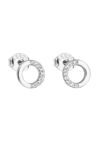 Strieborné náušnice pecka so zirkónom biele okrúhle 11122.1 Obrázok pre Strieborné náušnice pecka so zirkónom biele okrúhle 11122.1