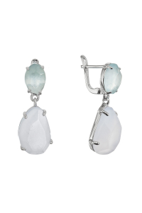 Strieborné náušnice s akvamarínom a chalcedónom 11740.3 Obrázok pre Strieborné náušnice s akvamarínom a chalcedónom 11740.3