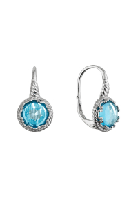 Strieborné náušnice s krúteným motívom 11659.3 modré Obrázok pre Strieborné náušnice s krúteným motívom 11659.3 modré